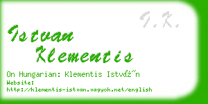 istvan klementis business card